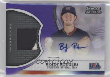 2011 Bowman Sterling - Rookie Autographed Relics - Purple Refractor Patch #RAR-BR - Brady Rodgers /10