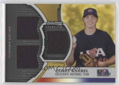 2011 Bowman Sterling - USA Baseball Gold Refractor Triple Relics #GTR-CK - Corey Knebel /50