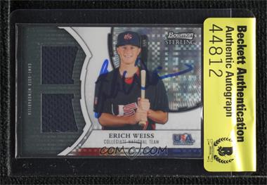 2011 Bowman Sterling - USA Baseball X-Fractor Dual Relics #XDR-EW - Erich Weiss /199 [BAS Authentic]