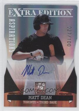 2011 Donruss Elite Extra Edition - Autographed Prospects - Die-Cut Aspirations #P-32 - Matt Dean /100