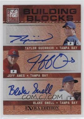 2011 Donruss Elite Extra Edition - Building Blocks Trios - Signatures #6 - Blake Snell, Jeff Ames, Taylor Guerrieri /25