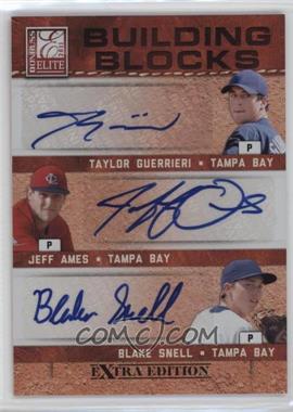 2011 Donruss Elite Extra Edition - Building Blocks Trios - Signatures #6 - Blake Snell, Jeff Ames, Taylor Guerrieri /25