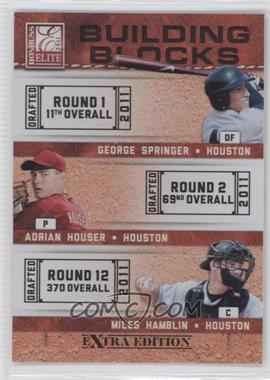 2011 Donruss Elite Extra Edition - Building Blocks Trios #4 - Miles Hamblin, Adrian Houser, George Springer