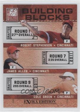 2011 Donruss Elite Extra Edition - Building Blocks Trios #5 - James Allen, Cole Green, Robert Stephenson