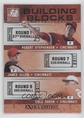 2011 Donruss Elite Extra Edition - Building Blocks Trios #5 - James Allen, Cole Green, Robert Stephenson