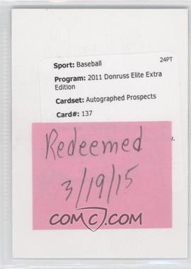 2011 Donruss Elite Extra Edition - Prospects - Aspirations Die-Cut Signatures #137 - Chris Reed /100