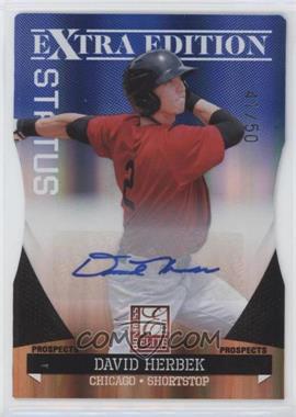 2011 Donruss Elite Extra Edition - Prospects - Blue Die-Cut Status Signatures #180 - David Herbek /50