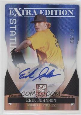 2011 Donruss Elite Extra Edition - Prospects - Blue Die-Cut Status Signatures #19 - Erik Johnson /50