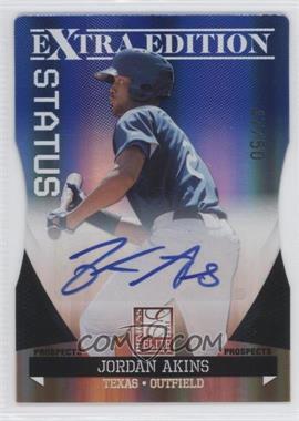 2011 Donruss Elite Extra Edition - Prospects - Blue Die-Cut Status Signatures #26 - Jordan Akins /50