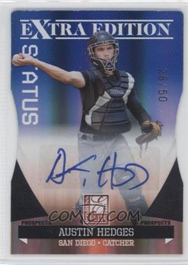 2011 Donruss Elite Extra Edition - Prospects - Blue Die-Cut Status Signatures #28 - Austin Hedges /50