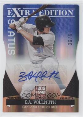 2011 Donruss Elite Extra Edition - Prospects - Blue Die-Cut Status Signatures #30 - B.A. Vollmuth /50