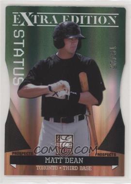 2011 Donruss Elite Extra Edition - Prospects - Emerald Status Die-Cut #P-32 - Matt Dean /25