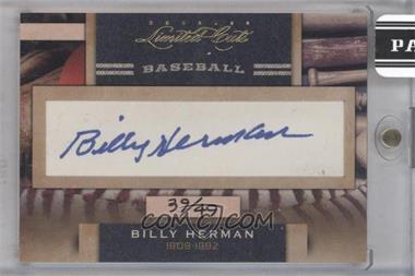 2011 Donruss Limited Cuts Cut Signatures - [Base] #27 - Billy Herman /49