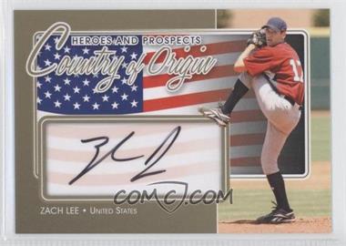 2011 In the Game Heroes and Prospects - Country of Origin - Gold #COO-ZL - Zach Lee /10