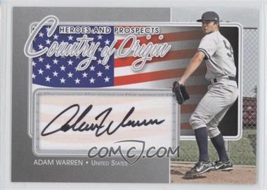 2011 In the Game Heroes and Prospects - Country of Origin - Silver #COO-AW - Adam Warren /40