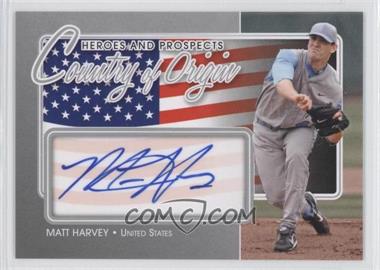 2011 In the Game Heroes and Prospects - Country of Origin - Silver #COO-MH - Matt Harvey /40