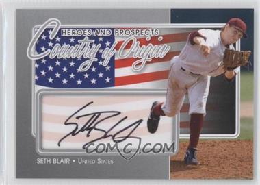2011 In the Game Heroes and Prospects - Country of Origin - Silver #COO-SB - Seth Blair /40