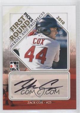 2011 In the Game Heroes and Prospects - First Round Picks - Gold #FRP-ZC - Zack Cox /1