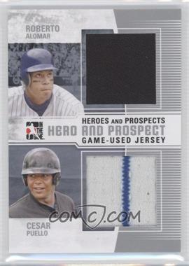 2011 In the Game Heroes and Prospects - Hero and Prospect Game-Used Jersey - Silver #HPJ-11 - Cesar Puello, Roberto Alomar /60