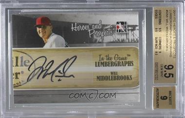 2011 In the Game Heroes and Prospects - Lumbergraphs #L-WMI.1 - Will Middlebrooks /100 [BGS 9.5 GEM MINT]