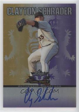 2011 Leaf Valiant - [Base] - Purple #VA-CS2 - Clayton Schrader /25