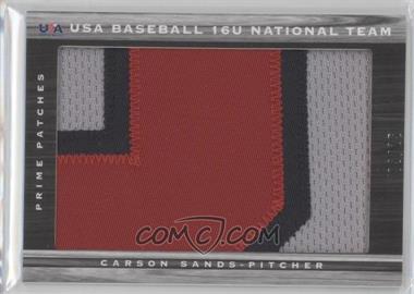 2011 Panini Limited - USA Baseball 2011 National Teams Prime Patches #56 - Carson Sands /25