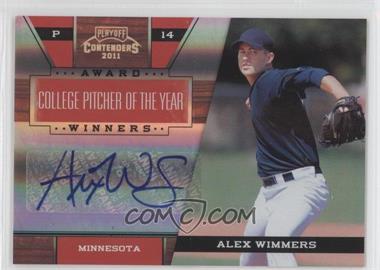 2011 Playoff Contenders - Award Winners - Signatures #10 - Alex Wimmers /149