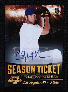 2011 Playoff Contenders - Season Tickets - Signatures #10 - Clayton Kershaw /50