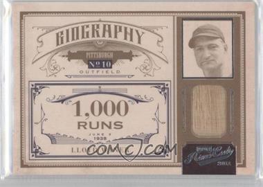 2011 Playoff Prime Cuts - Biography Materials #18 - Lloyd Waner /99