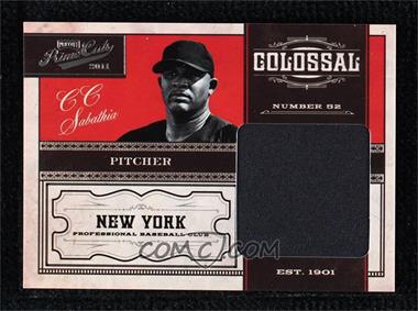 2011 Playoff Prime Cuts - Colossal Materials #5 - CC Sabathia /49