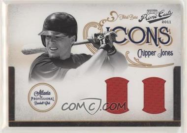 2011 Playoff Prime Cuts - Icons - Combos Materials #27 - Chipper Jones /25
