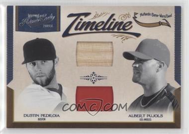 2011 Playoff Prime Cuts - Timeline Combos Materials #17 - Albert Pujols, Dustin Pedroia /25