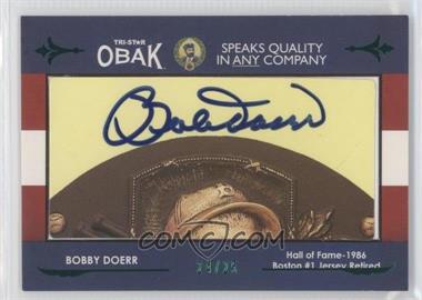 2011 TRISTAR Obak - Cut Autographs - Green #_BODO - Bobby Doerr /25