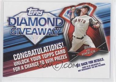 2011 Topps - Redemptions Diamond Giveaway Code Cards #TDG-10 - Tim Lincecum