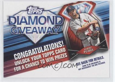 2011 Topps - Redemptions Diamond Giveaway Code Cards #TDG-8 - Albert Pujols