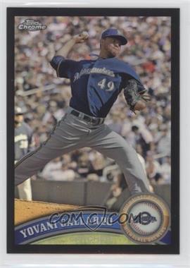 2011 Topps Chrome - [Base] - Black Refractor #61 - Yovani Gallardo /100