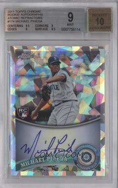 2011 Topps Chrome - [Base] - Rookie Autographs Crystal Atomic Refractor #174 - Michael Pineda /10 [BGS 9 MINT]