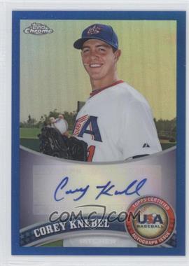 2011 Topps Chrome - Redemption USA Baseball Collegiate National Team - Blue Refractor Autographs #USABB10 - Corey Knebel /99