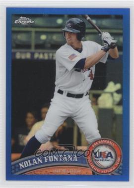 2011 Topps Chrome - Redemption USA Baseball Collegiate National Team - Blue Refractor #USABB6 - Nolan Fontana /499