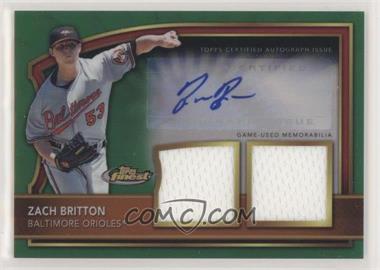2011 Topps Finest - [Base] - Green Refractor Rookie Autographed Dual Relics #83.2 - Zach Britton /149