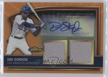 2011 Topps Finest - [Base] - Orange Refractor Rookie Autographed Dual Relics #82 - Dee Gordon /99