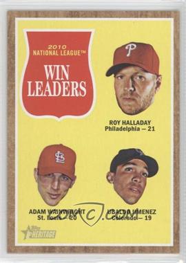 2011 Topps Heritage - [Base] #58 - League Leaders - Roy Halladay, Adam Wainwright, Ubaldo Jimenez