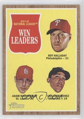 2011 Topps Heritage - [Base] #58 - League Leaders - Roy Halladay, Adam Wainwright, Ubaldo Jimenez