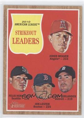 2011 Topps Heritage - [Base] #59 - League Leaders - Jered Weaver, Felix Hernandez, Jon Lester, Justin Verlander