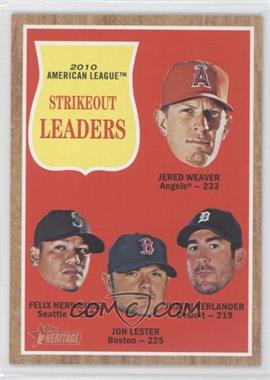 2011 Topps Heritage - [Base] #59 - League Leaders - Jered Weaver, Felix Hernandez, Jon Lester, Justin Verlander