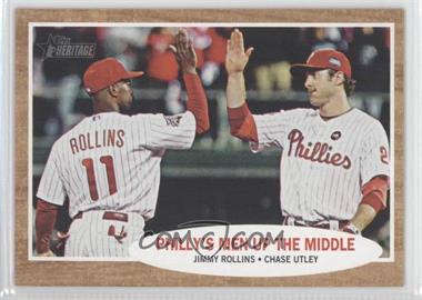 2011 Topps Heritage - [Base] #72 - Philly's Men Up The Middle (Jimmy Rollins, Chase Utley)