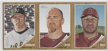 2011 Topps Heritage - Boxloader Ad Panel #PMW - Cliff Pennington, Brett Myers, Vernon Wells