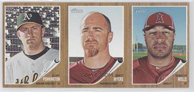 2011 Topps Heritage - Boxloader Ad Panel #PMW - Cliff Pennington, Brett Myers, Vernon Wells