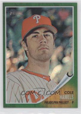 2011 Topps Heritage - Chrome - Green Refractor #C10 - Cole Hamels