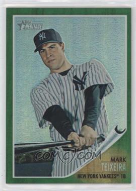 2011 Topps Heritage - Chrome - Green Refractor #C98 - Mark Teixeira